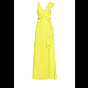 BCBGMAXAZRIA Womens Open Back Ruffle Gown